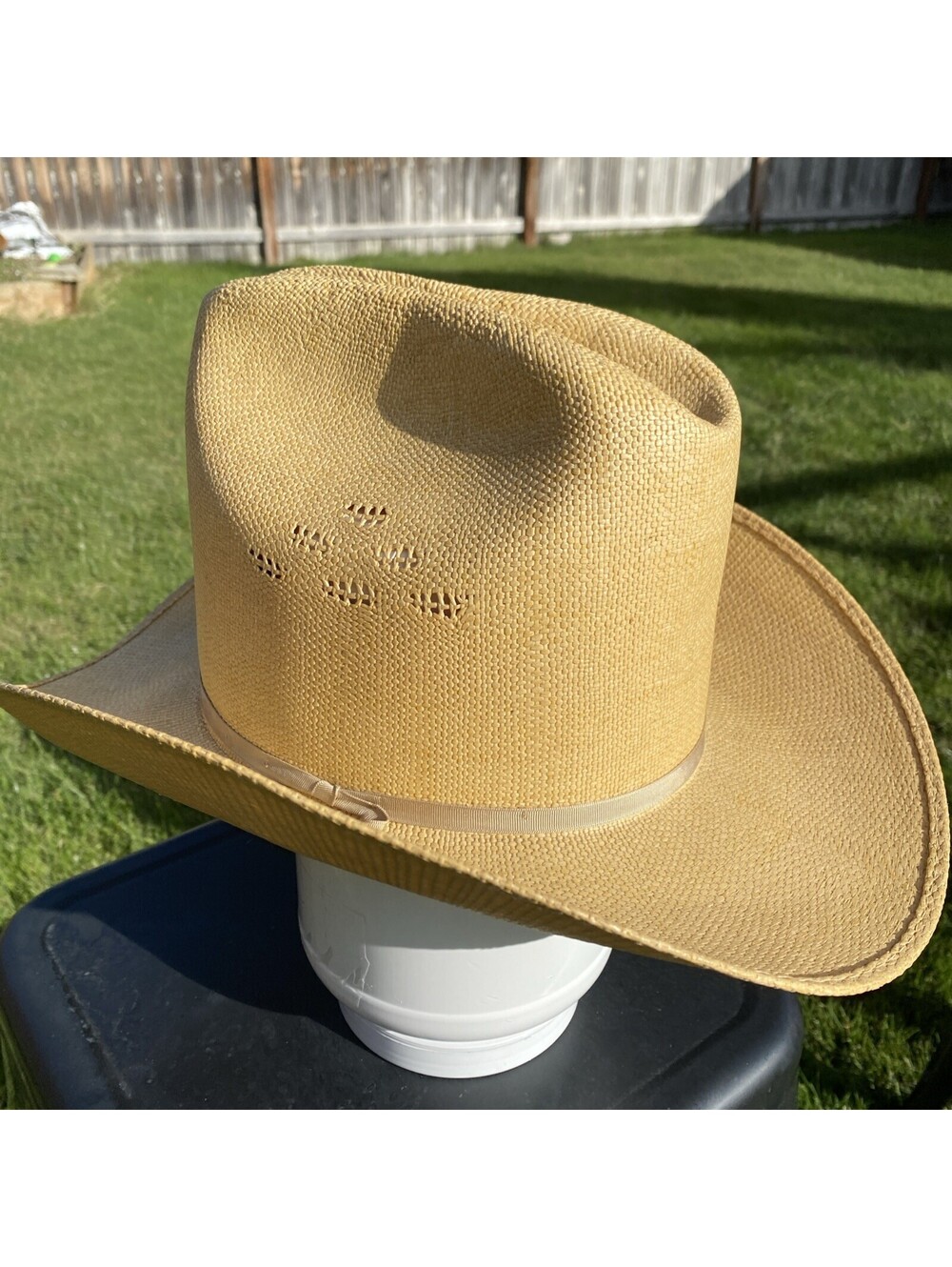Vintage Rockmount Ranch Wear Straw Cowboy Hat High Country 2535 Size 7 MINT